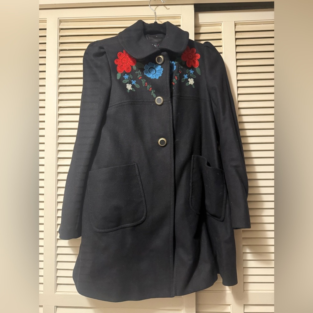 Zara Embroiled coat outwear - size S black